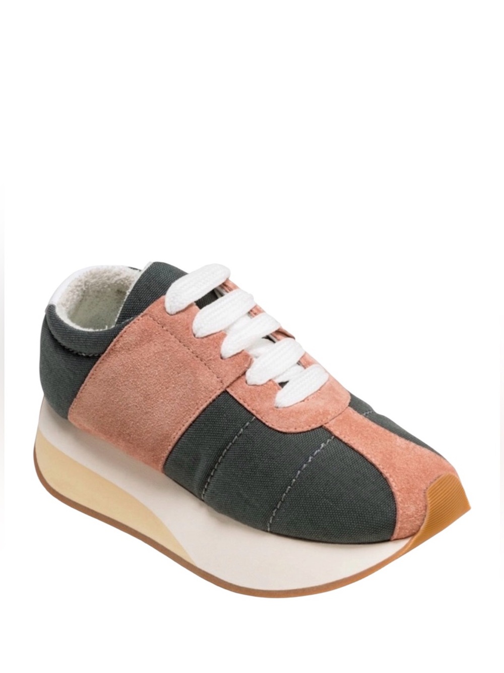 Marni Big Foot Sneakers in Pink & Grey suede minor wear size 10 good condition